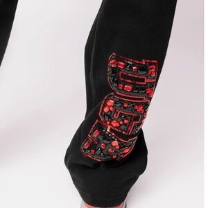 Licensed UGA University of Georgia Black w/Multi Jewel Letter Sweatpants Size L